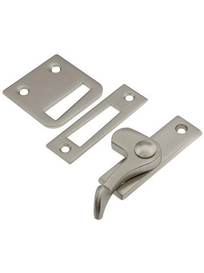 Vertical Lever Style Casement Latch - Left Hand in Satin Nickel.
